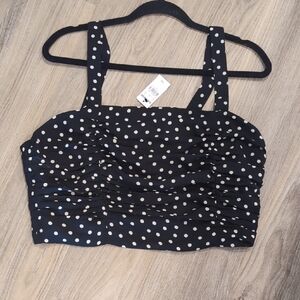 NWT. Express Polka Dot Crop Top. Size Large.